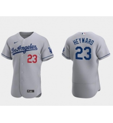 Men Los Angeles Dodgers Jason Heyward #23 Grey Flex Base Stitched MLB jersey