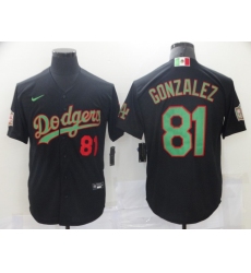 Men Los Angeles Dodgers MexicanLuis Gonzalez 81 Black World Series White MLB Jersey