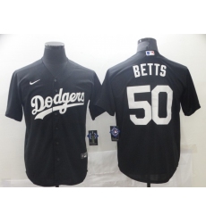 Men Los Angeles Dodgers Mookie Betts 50 Black Cool Base Stitched MLB Jersey