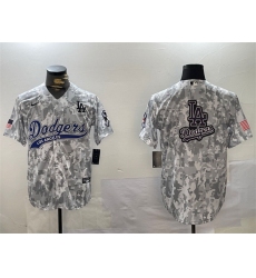 Men Los Angeles Dodgers Team Big Logo 2024 Arctic Camo Stitched Baseball Jersey