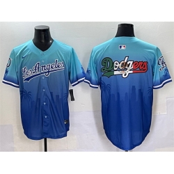 Men Los Angeles Dodgers Team Big Logo Blue Limited Stitched Baseball Jersey 1