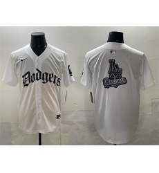Men Los Angeles Dodgers Team Big Logo White 2025 LA Gothic Style Vapor Premier Limited Stitched Baseball Jersey