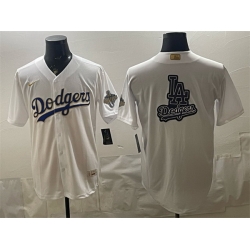 Men Los Angeles Dodgers Team Big Logo White 2026 Gold Collection Stadium Stitched Baseball Jersey 002