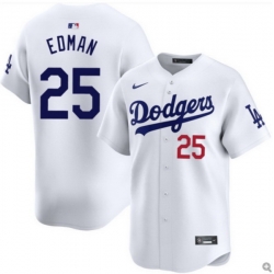 Men Los Angeles Dodgers Tommy Edman #25 White Flex Base 2024 World Champions Stitched MLB Jersey