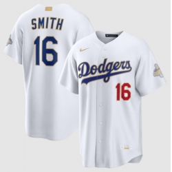 Men Los Angeles Dodgers Will Smith Nike White 2026 Gold Collection Stadium Jersey