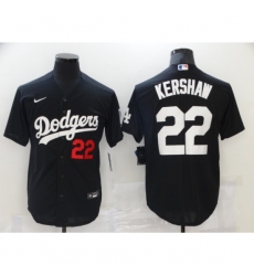 Men Nike Los Angeles Dodgers 22 Clayton Kershaw Black Authentic Jersey