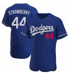 Men Nike Los Angeles Dodgers Darryl Strawberry #44 Blue Flex Base Stitched MLB Jersey