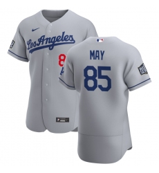Men os Angeles Los Angeles Dodgers 85 Dustin May Men Nike Gray Road 2020 World Series Bound Flex Base Team MLB Jersey