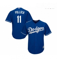Mens Los Angeles Dodgers 11 A J Pollock Replica Royal Blue Alternate Cool Base Baseball Jersey 