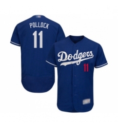 Mens Los Angeles Dodgers 11 A J Pollock Royal Blue Alternate Flex Base Authentic Collection Baseball Jersey
