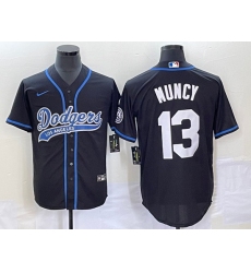 Men's Los Angeles Dodgers #13 Max Muncy Black With Patch Cool Base Stitched Baseball Jersey1