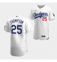 Men's Los Angeles Dodgers #25 Trayce Thompson White Flex Base Stitched Jersey