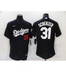 Men's Los Angeles Dodgers #31 Max Scherzer Black Elite Nike Jersey