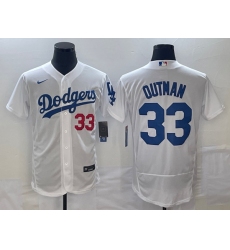 Men's Los Angeles Dodgers #33 James Outman White Flex Base Stitched Jersey