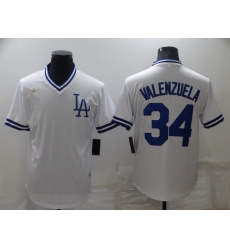 Men's Los Angeles Dodgers #34 Toro Valenzuela White Stitched Baseball Jersey