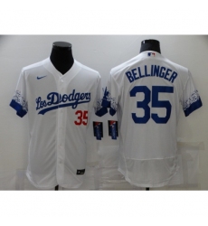 Men's Los Angeles Dodgers #35 Cody Bellinger White Elite City Player Jersey