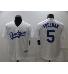 Men's Los Angeles Dodgers #5 Freddie Freeman White Cool Base Stitched Baseball Jersey