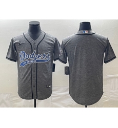 Men's Los Angeles Dodgers Blank Grey Gridiron Cool Base Stitched Baseball Jerseys
