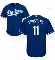 Mens Majestic Los Angeles Dodgers 11 Logan Forsythe Replica Royal Blue Alternate Cool Base MLB Jersey 
