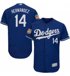 Mens Majestic Los Angeles Dodgers 14 Enrique Hernandez Royal Blue Flexbase Authentic Collection MLB Jersey 