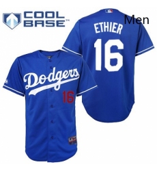 Mens Majestic Los Angeles Dodgers 16 Andre Ethier Replica Royal Blue Cool Base MLB Jersey