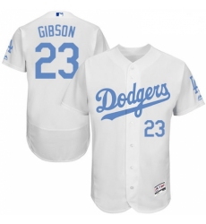 Mens Majestic Los Angeles Dodgers 23 Kirk Gibson Authentic White 2016 Fathers Day Fashion Flex Base Jersey 