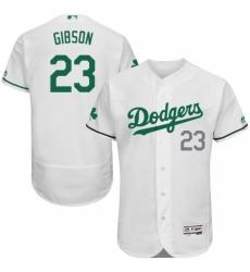 Mens Majestic Los Angeles Dodgers 23 Kirk Gibson White Celtic Flexbase Authentic Collection MLB Jersey