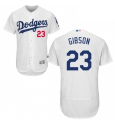 Mens Majestic Los Angeles Dodgers 23 Kirk Gibson White Home Flex Base Authentic Collection MLB Jersey