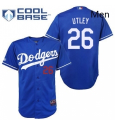 Mens Majestic Los Angeles Dodgers 26 Chase Utley Authentic Royal Blue Cool Base MLB Jersey