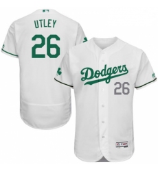 Mens Majestic Los Angeles Dodgers 26 Chase Utley White Celtic Flexbase Authentic Collection MLB Jersey