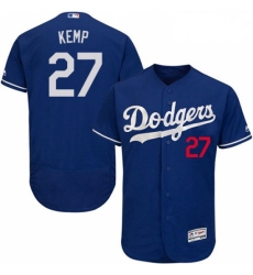 Mens Majestic Los Angeles Dodgers 27 Matt Kemp Royal Blue Alternate Flex Base Authentic Collection MLB Jersey