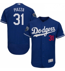 Mens Majestic Los Angeles Dodgers 31 Mike Piazza Royal Blue Flexbase Authentic Collection 2018 World Series Jersey