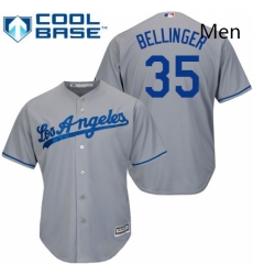 Mens Majestic Los Angeles Dodgers 35 Cody Bellinger Replica Grey Road Cool Base MLB Jersey