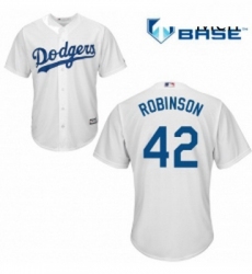 Mens Majestic Los Angeles Dodgers 42 Jackie Robinson Replica White Home Cool Base MLB Jersey