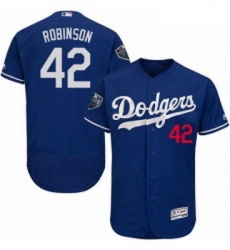 Mens Majestic Los Angeles Dodgers 42 Jackie Robinson Royal Blue Flexbase Authentic Collection 2018 World Series Jersey