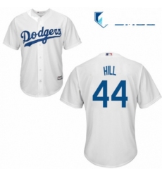 Mens Majestic Los Angeles Dodgers 44 Rich Hill Replica White Home Cool Base MLB Jersey 