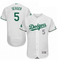 Mens Majestic Los Angeles Dodgers 5 Corey Seager White Celtic Flexbase Authentic Collection MLB Jersey
