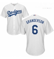 Mens Majestic Los Angeles Dodgers 6 Curtis Granderson Replica White Home Cool Base MLB Jersey 