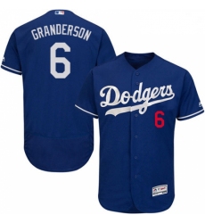 Mens Majestic Los Angeles Dodgers 6 Curtis Granderson Royal Blue Flexbase Authentic Collection MLB Jersey