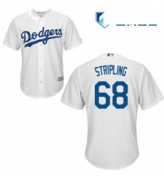 Mens Majestic Los Angeles Dodgers 68 Ross Stripling Replica White Home Cool Base MLB Jersey 