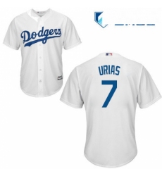 Mens Majestic Los Angeles Dodgers 7 Julio Urias Replica White Home Cool Base MLB Jersey