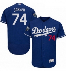 Mens Majestic Los Angeles Dodgers 74 Kenley Jansen Royal Blue Flexbase Authentic Collection 2018 World Series Jersey