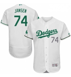 Mens Majestic Los Angeles Dodgers 74 Kenley Jansen White Celtic Flexbase Authentic Collection MLB Jersey