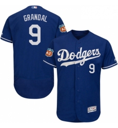 Mens Majestic Los Angeles Dodgers 9 Yasmani Grandal Royal Blue Flexbase Authentic Collection MLB Jersey