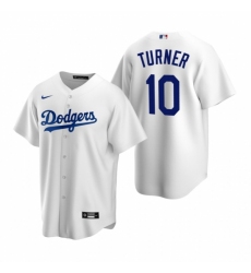 Mens Nike Los Angeles Dodgers 10 Justin Turner White Home Stitched Baseball Jerse