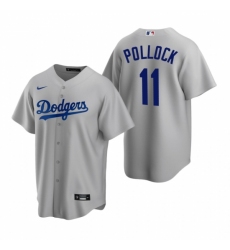 Mens Nike Los Angeles Dodgers 11 AJ Pollock Gray Alternate Stitched Baseball Jersey