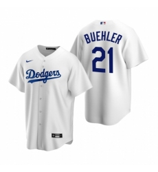 Mens Nike Los Angeles Dodgers 21 Walker Buehler White Home Stitched Baseball Jersey