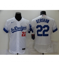 Men's Nike Los Angeles Dodgers #22 Clayton Kershaw White Elite City Player Jersey