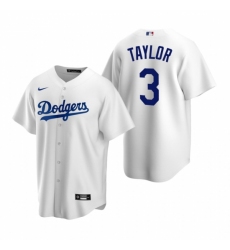Mens Nike Los Angeles Dodgers 3 Chris Taylor White Home Stitched Baseball Jersey