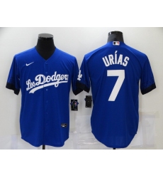 Men's Nike Los Angeles Dodgers #7 Julio Urias Blue Cool Base Player Jersey